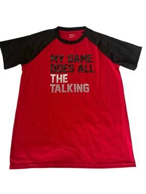 BCG Boys Red Black Game Graphic Short Sleeve Crew Neck T-Shirt Youth Size XL